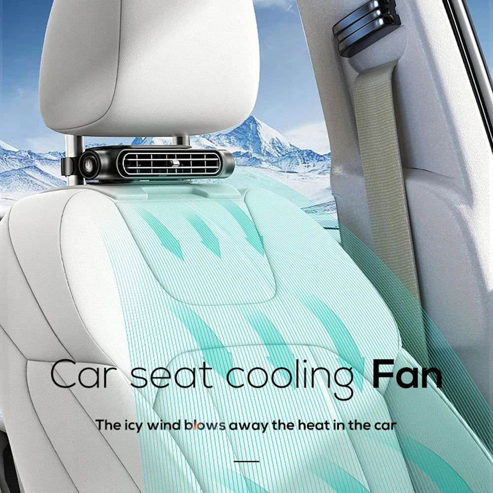 Car Headrest Cooling Air Fan 3 Speeds Adjustable Car Neck Cooler USB Powered Rear Seat Ventilator for Front Rear Seat Passenger